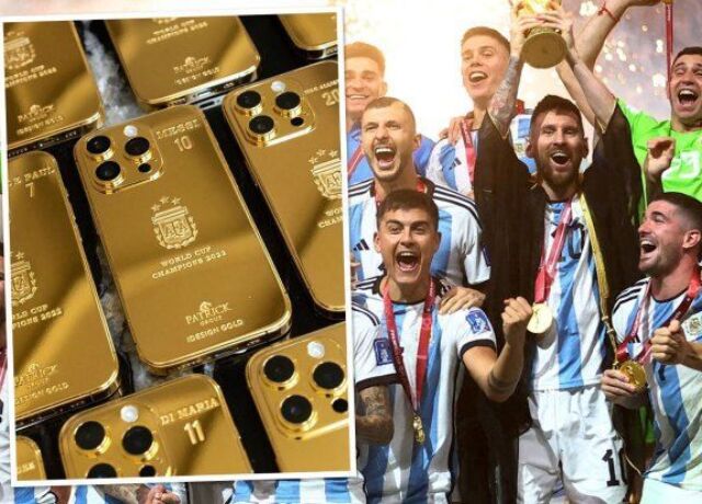 <p>Messi komanda yoldaşlarına qızıl telefonlar bağışladı</p>