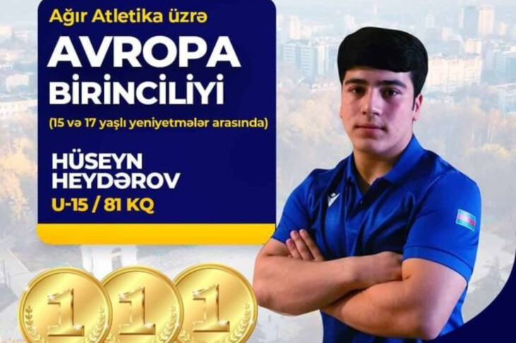 <p>AĞIRLIQQALDIRMA: Hüseyn Heydərov 3 qızıl medalla Avropanın birincisi olub</p>